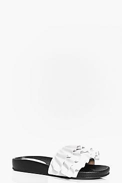 Boohoo Isobel Three Frill Slider Flat
