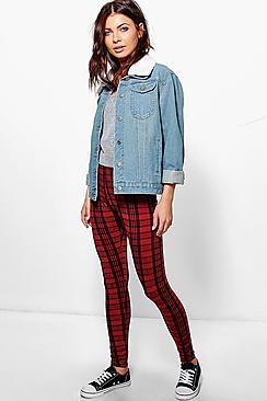 Boohoo Ysabel Tonal Tartan Check Leggings