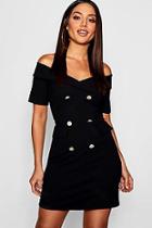 Boohoo Off The Shoulder Blazer Dress