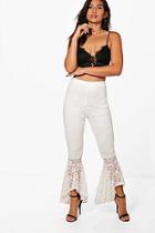 Boohoo Lyssa Corded Lace Dipped Hem Ruffle Trouser
