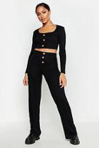 Boohoo Button Down Top & Wide Leg Trouser Co-ord