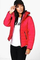 Boohoo Maya Quilted Zip Detail Jacket