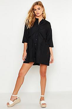 Boohoo Woven Button Through Smock Dress