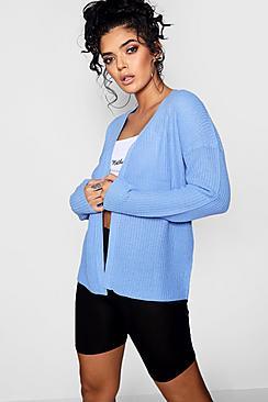 Boohoo Katie Loose Fit Boxy Cardigan With Fisherman Rib