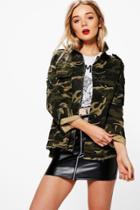 Boohoo Jenna Camo Utility Jacket Multi