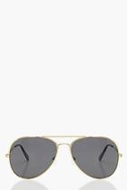 Boohoo Lily Gold Frame Aviator Sunglasses