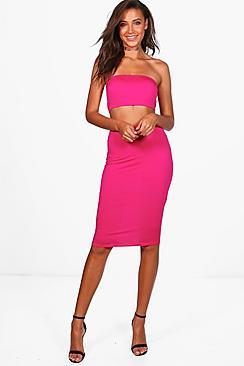 Boohoo Tall Valentina Bandeau Top & Skirt Co-ord