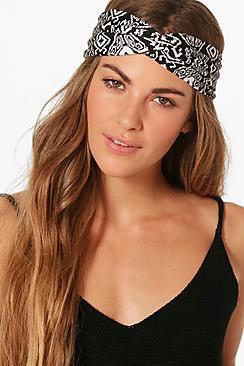 Boohoo Ivy Aztec Print Turban Headband