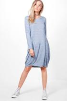 Boohoo Julia Soft Knit Midi Dress Blue