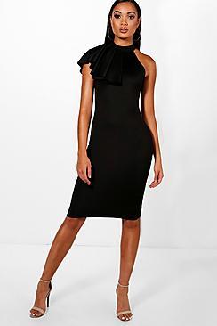 Boohoo Christine Frill Bodycon Dress