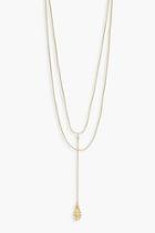 Boohoo Wrapped Stone Plunge Layered Necklace