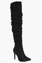 Boohoo Sophie Ruched Suedette Over The Knee Boot