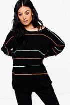 Boohoo Emilia Stripe Slouchy Jumper