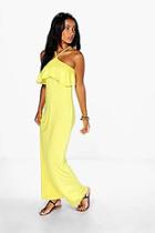 Boohoo Ana High Neck Strappy Ruffle Maxi Dress