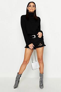 Boohoo Roll Neck Flare Sleeve Jumper