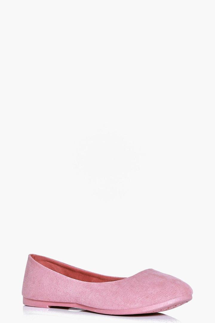 Boohoo Anna Faux Suede Basic Ballet Pink