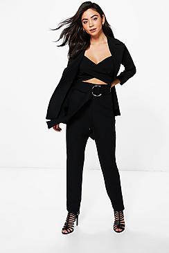 Boohoo Eve O-ring Belted Skinny Trouser