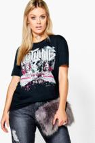 Boohoo Plus Faye 'nothing To Lose' Printed Tee Black