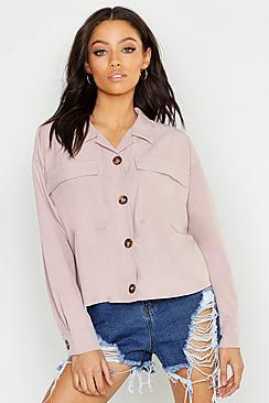 Boohoo Woven Utility Pocket Shirt
