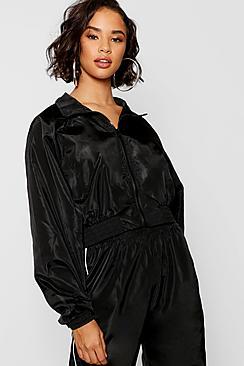 Boohoo Zip Through Panel Detail Shell Jacket