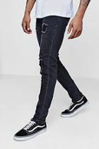 Boohoo Skinny Fit Jeans With Patchwork Repairing