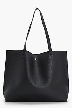 Boohoo Large Popper Tote Shopper