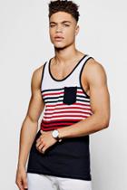 Boohoo Ombre Stripe Tank Top Red