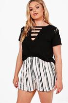 Boohoo Plus Brooke Striped Jersey Short