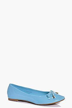 Boohoo Megan Bow Trim Ballet Shoes