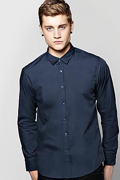 Boohoo Long Sleeve Slim Fit Shirt