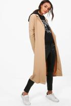 Boohoo Jessica Tailored Woven Belted Duster Camel