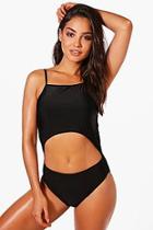 Boohoo Miami Cut Out Tie Waist Swimsuit