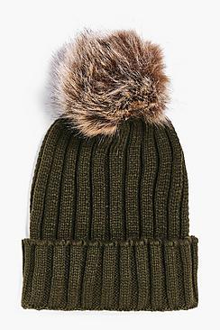 Boohoo Maya Single Pom Beanie
