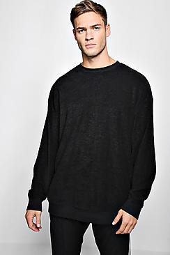 Boohoo Oversized Sweater In Towelling