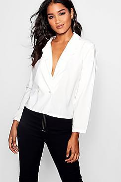 Boohoo Boxy Blazer Blouse