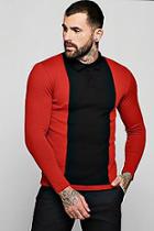 Boohoo Muscle Fit Long Sleeved Colour Block Polo