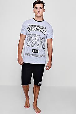 Boohoo Ninja Turtles T-shirt And Shorts Lounge Set