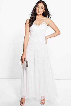 Boohoo Boutique Ella Beaded Back Detail Maxi Dress