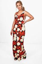 Boohoo Plus Sophie Strappy Floral Split Front Maxi Dress