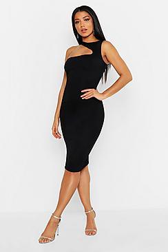 Boohoo Cut Out Neck Bodycon Midi Dress