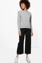 Boohoo Kerry Striped Trousers Black