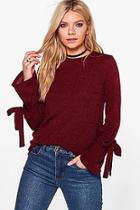 Boohoo Madison Tie Sleeve Top