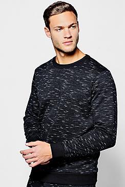 Boohoo Space Dye Crew Neck Sweater