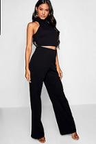 Boohoo High Neck Top + Wide Leg Trousers Co-ord