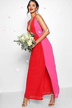 Boohoo Jasmine Colour Block Back Detail Maxi Dress