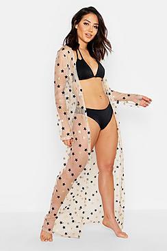 Boohoo Glitter Star Beach Kimono