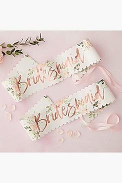 Boohoo Floral Bridesmaid Sash 2 Pack