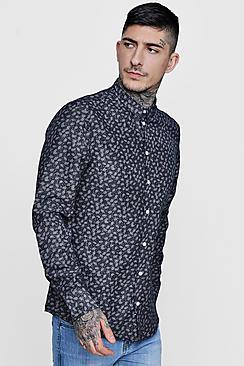 Boohoo Fan Print Long Sleeve Shirt
