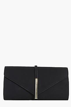 Boohoo Tilly Metal Tube Clasp Detail Clutch Bag