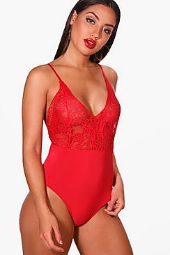 Boohoo Yasmin Eyelash Lace Body